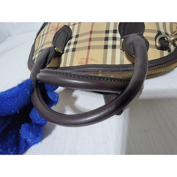 BURBERRYHaymarket Check Small Orchard Bowling Bag Chocolate - Picture 10 of 12